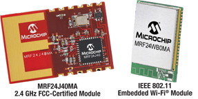 The MRF24J40MA RF module and the MRF24WB0MB RF module MRF24J40MA RF module, MRF24WB0MB RF module